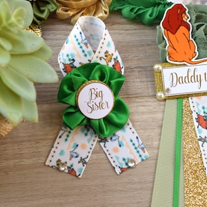 Boy Lion Baby Shower, Maternity Sash, Mommy To Be Pin, Daddy To Be Pin, Custom Baby Shower Set 画像 4