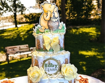 Winnie The Pooh Diaper Cake Baby Shower, Diaper Cake Centerpieces Decor, Winnie The Pooh, Room Nursery Decor, New Mom Gifts