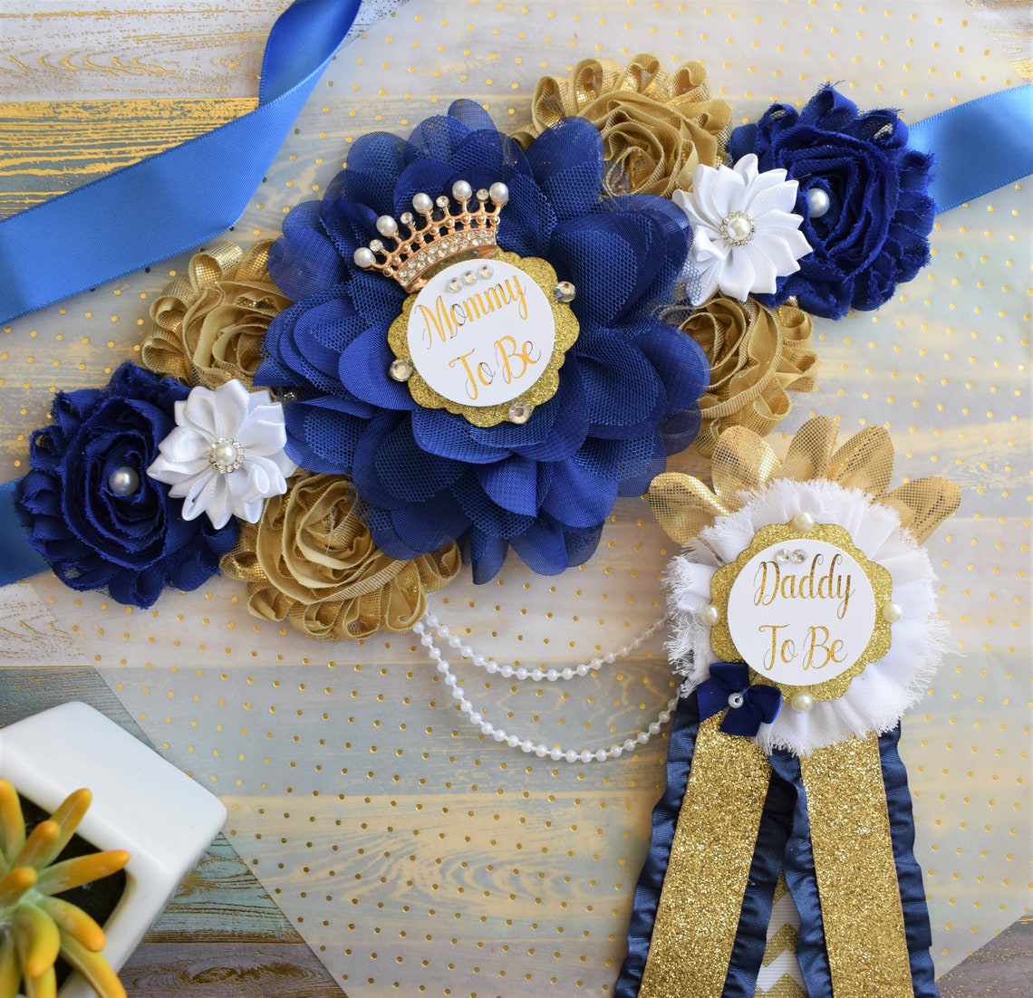 Royal Gold Prince Flower Sash, Royal Gold Maternity Sash, Royal Gold ...