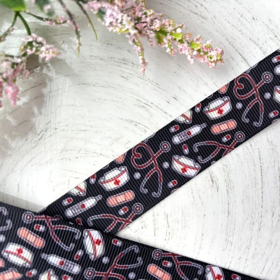 Nurse Grosgrain Ribbon, Nursing Ribbon, Medical or Doctor Ribbon || 3 Yards of Ribbon - 1" (25mm)