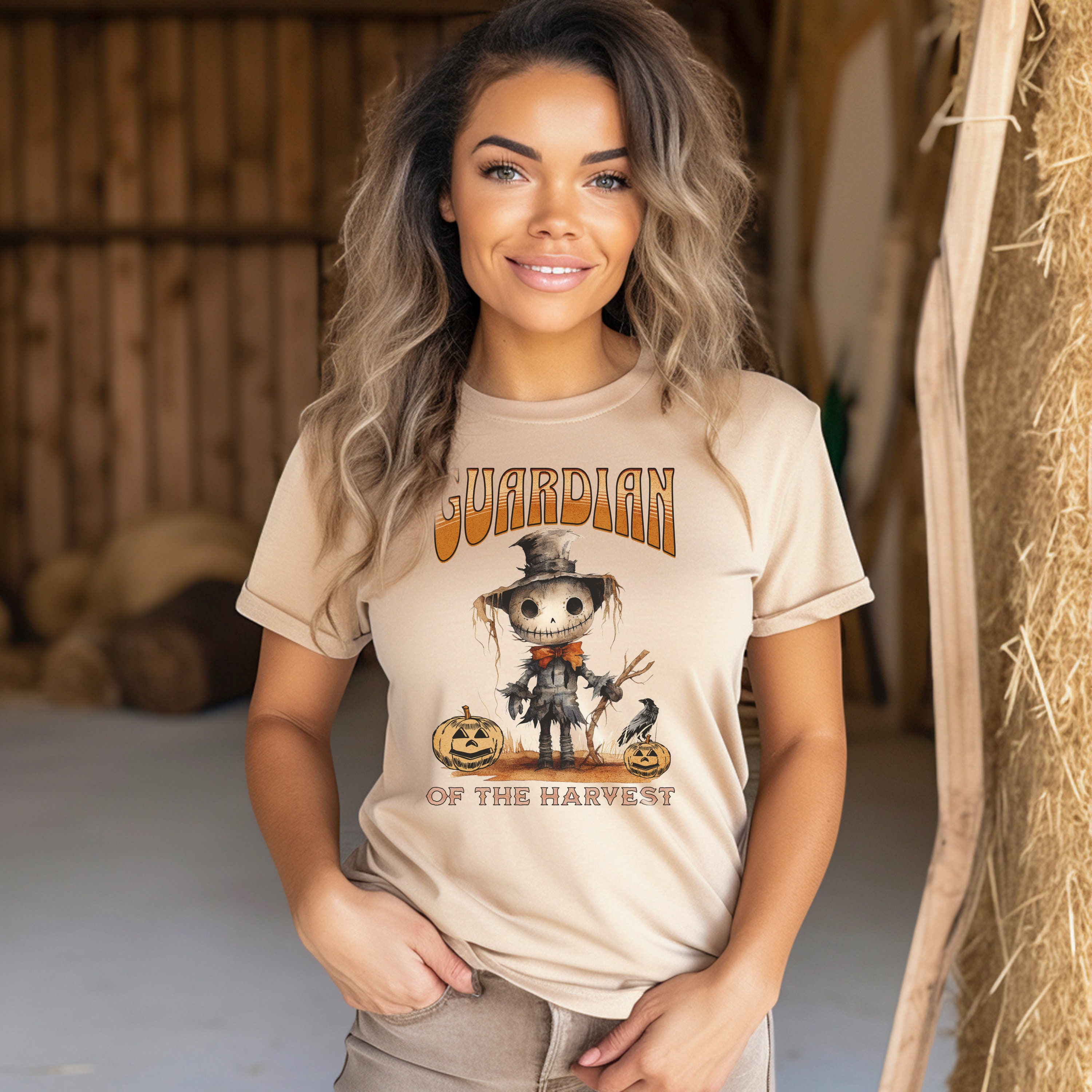 Discover Halloween Shirt with a Scarecrow. Pumpkin Patch Shirt. Thanksgiving shirt.