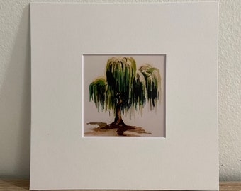 Willow tree Watercolor Print