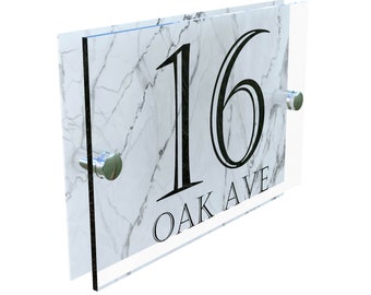 Contemporary House Sign Modern Door Number Acrylic House Sign Address Plaque