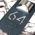 Beautiful Grey Mirror house sign with solar light laser acrylic Marble Property Number Door Signs Plaque LED Lit Numbers (Bellissima F31)