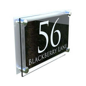 Acrylic & Aluminium House signs Door Number (PARA4-28WB-S-C)