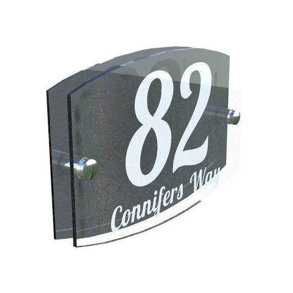 INSEGNA CASA MODERNA TARGA PORTA NUMERO STRADA EFFETTO VETRO - Foto 5