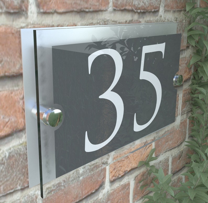 Acrylic & Aluminium House signs Door Number PARA528WASC Etsy