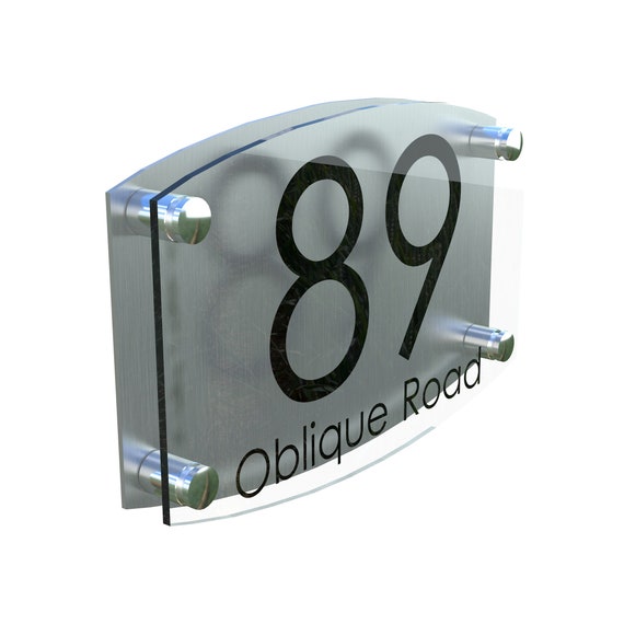 Targa Nome Per Casa In Acrilico - Moderna Nera - Personalizzabile Con Numero/Nome - K Smart Sign Ltd - Foto 4