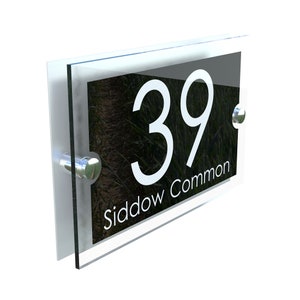 Acrylic & Aluminium Personalised Wall Plaque House Number (PARA5-27WB-S-C)