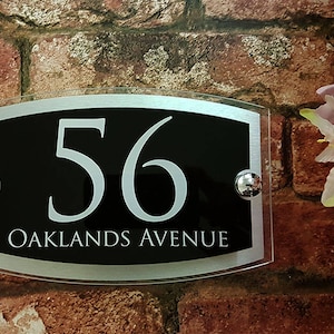 Acrylic & Aluminium House signs Door Number ESTA5-28WB-S-C image 5