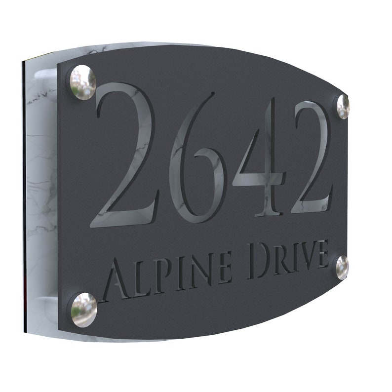 K Smart Sign Carino Laser Cut Grey House Signs Number Matt Etsy UK