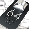 Stunning Black Mirror house sign with solar light laser acrylic Marble Property Number Door Signs Plaque LED Lit Numbers (Bellissima F31)