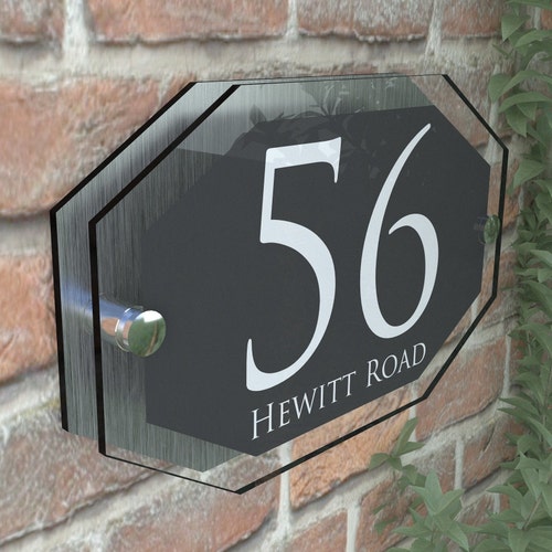 Contemporary House Sign House Number. Etsy UK