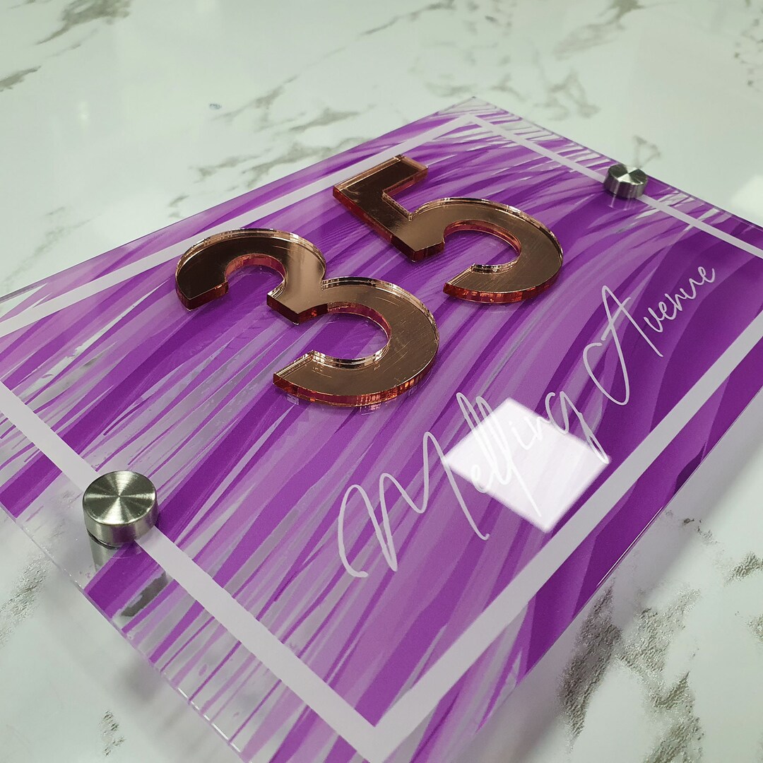 Rose Gold House Numbers Plaques 3d Printed Address Door Number Painted