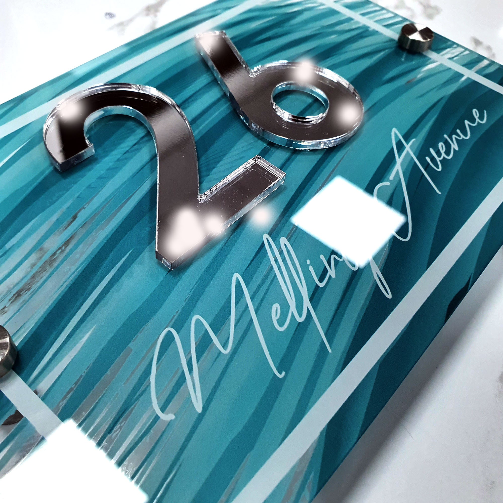 House Number Sign 3d Teal Printed Address Door Signage Etsy Australia