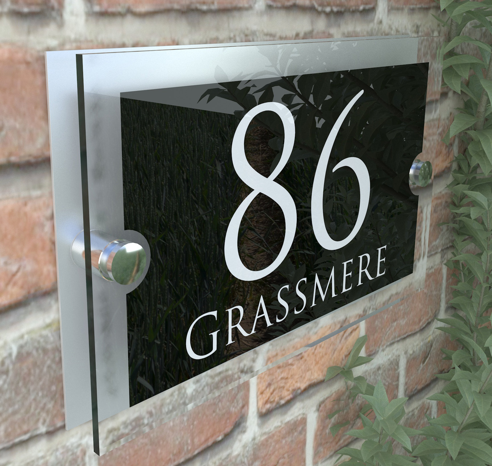 Acrylic & Aluminium Personalised Wall Plaque House Number Etsy