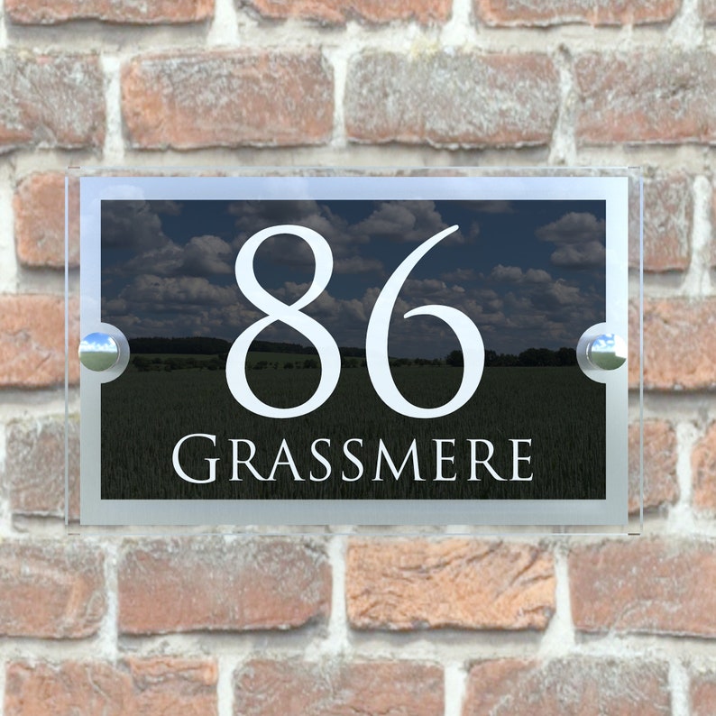 Acrylic & Aluminium Personalised Wall Plaque House Number PARA5-28WB-S-C image 5