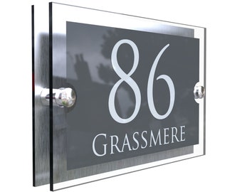 Acrylic & Aluminium House signs Door Number (PARA5-28WA-S-C)