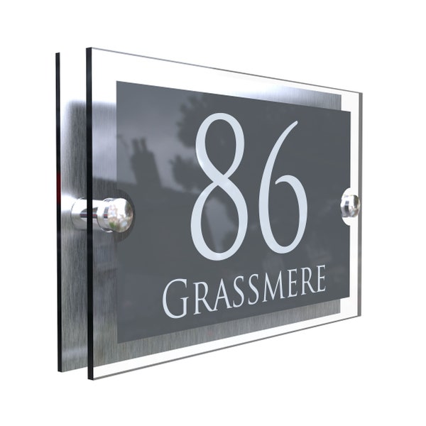 Acrylic & Aluminium House signs Door Number (PARA5-28WA-S-C)