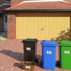 Wheelie Bin Numbers X4 Custom House And Road Street Name Stickers BN-27B image 2