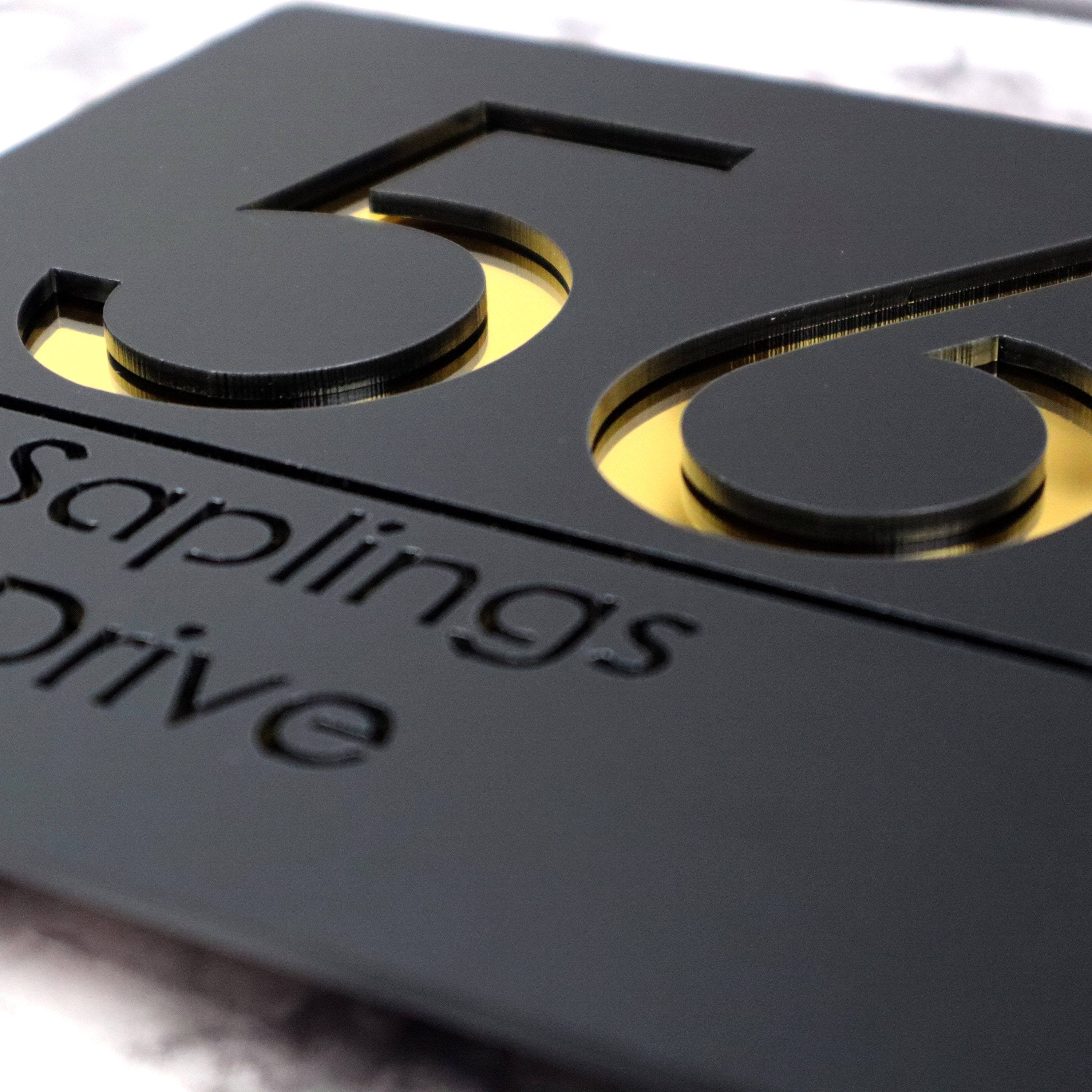 K Smart Sign | Bellissima Video Doorbell House Sign Door Number Plaques For Nest Ring Wifi Doorbell Plate Mount | Dark Matt Gray - Silver Chrome Mirror | Classic Style | 300mm - View #10