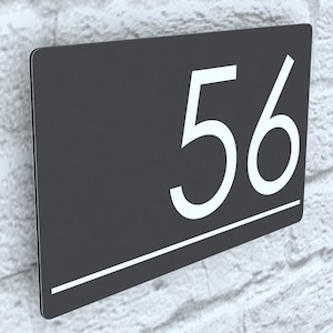 Modern Contemporary Property Number Door Sign Plaque Anthracite Gray Ral 7016 EXA5-C-H1-27W-A image 6