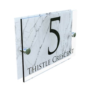 Contemporary House Sign Modern Door Number Acrylic House Sign Address Plaque