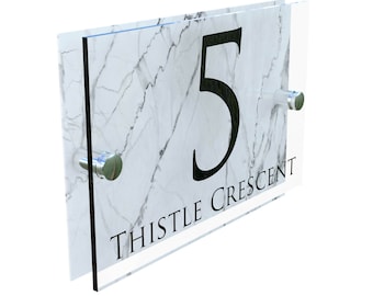 Contemporary House Sign Modern Door Number Acrylic House Sign Address Plaque
