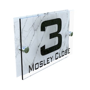 Contemporary Square House Sign Door Number Acrylic Door Sign Bespoke Modern House Sign Modern house plaque House number Address Plaque