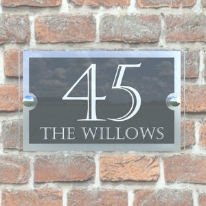 Acrylic & Aluminium Personalised Wall Plaque House Number PARA5-24WA-S-C image 5