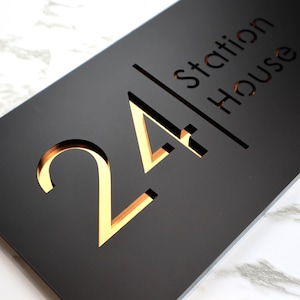 K Smart Sign Bellissima H2 Laser Cut Matt Black Plaques & image 3