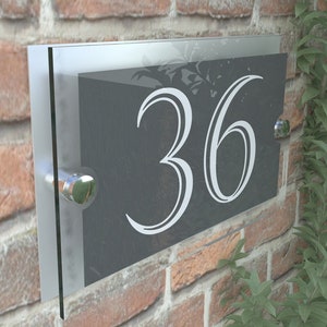 Acrylic & Aluminium Personalised Wall Plaque House Number PARA5-24WA-S-C image 4