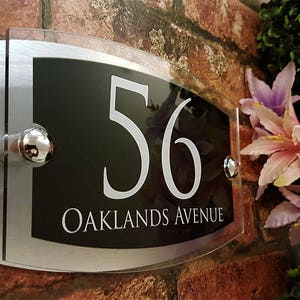 Acrylic & Aluminium House signs Door Number ESTA5-28WB-S-C image 1