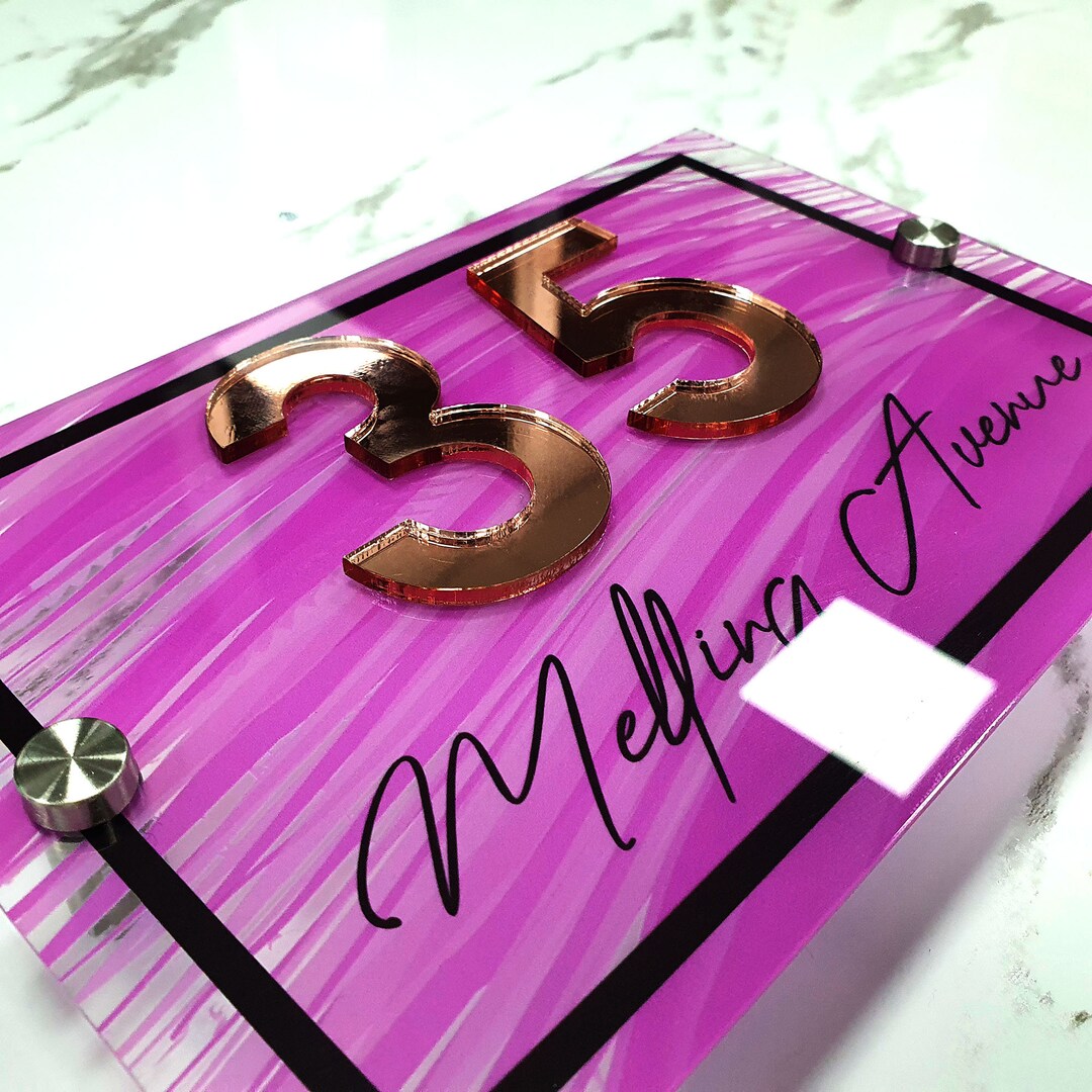Rose Gold House Number Sign 3d Printed Address Door Signs Etsy UK