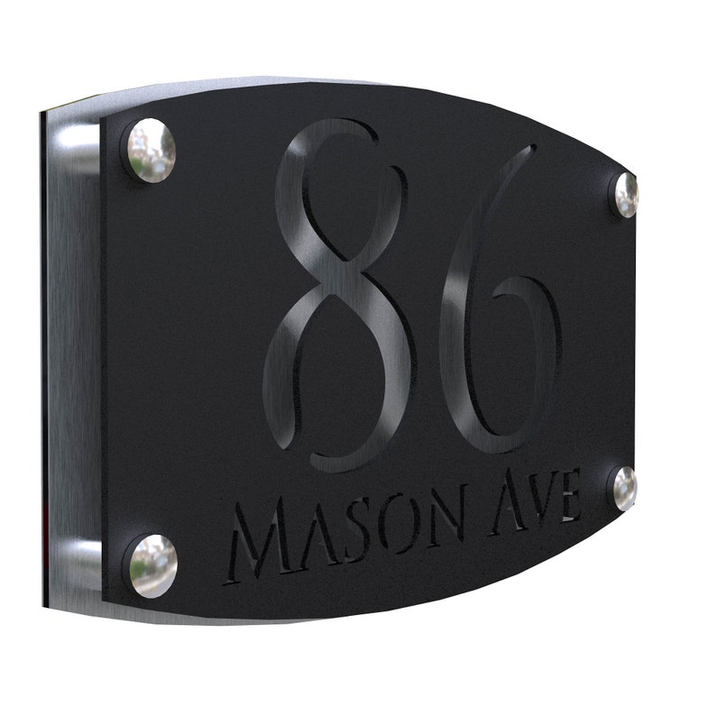 K Smart Sign Carino Laser Cut House Signs Number Matt Etsy