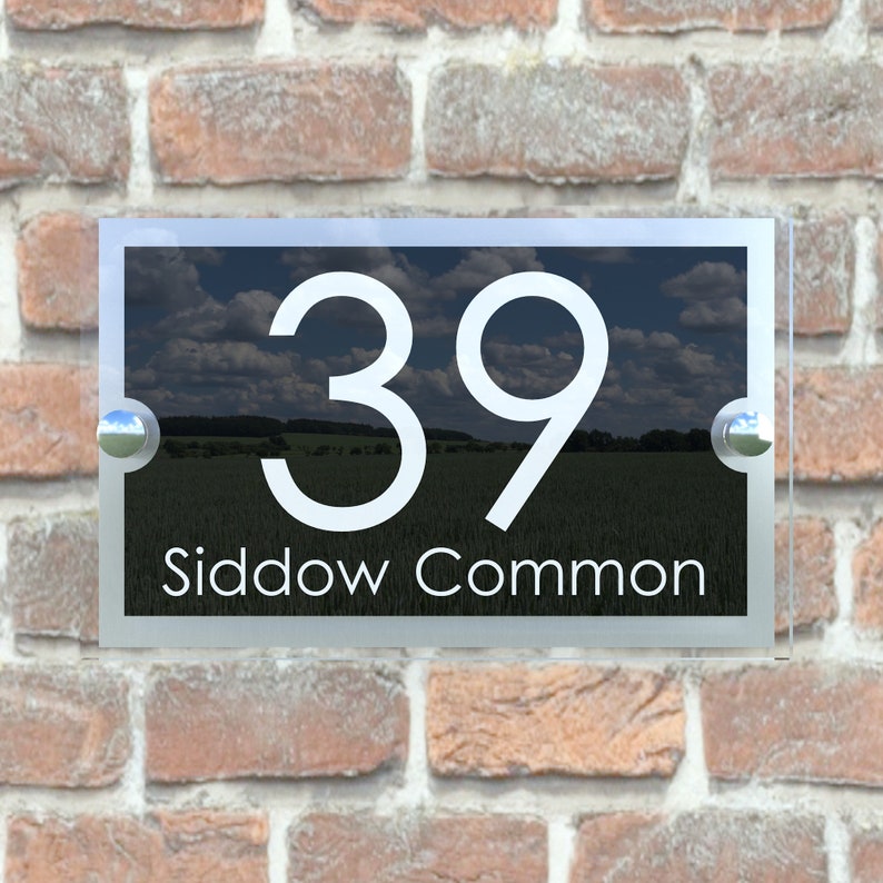 Acrylic & Aluminium Personalised Wall Plaque House Number Etsy UK