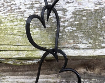 3 Heart Family Chain - Hand Forged Hearts -  Steel Anniversary/Wedding gift, Interlinked.