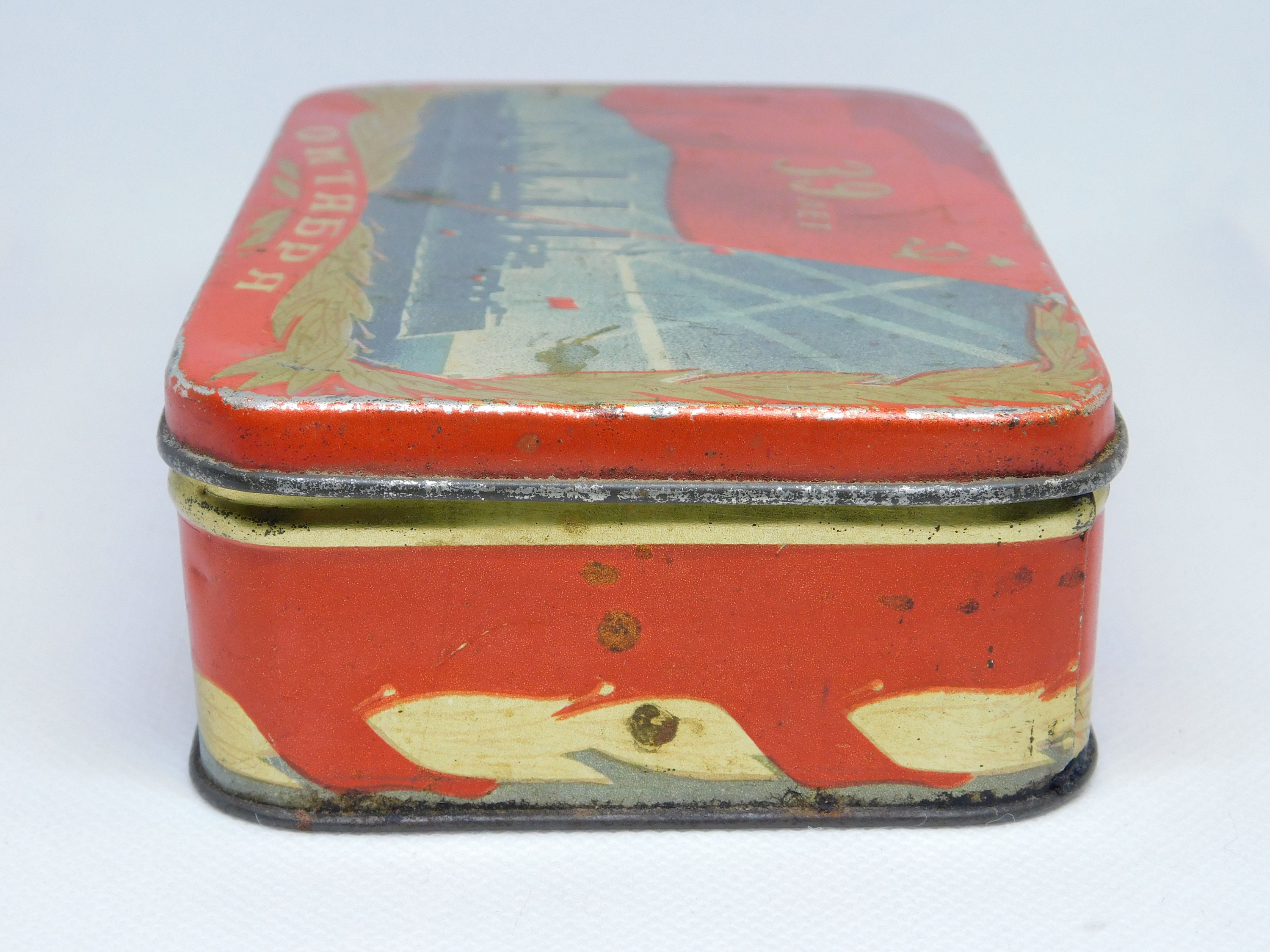 Very Old Soviet Empty Tin Box 39th Anniversary of the October - Etsy