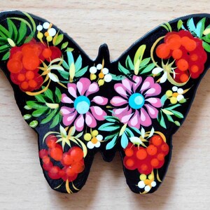 Ukraine Folk Handmade Heart Petrikovskaya Painting Refrigerator Magnets Plywood