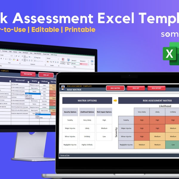 Risk Assessment Template | Excel Templates | Risk Management Tool | Risk Register | Excel HIRA Template