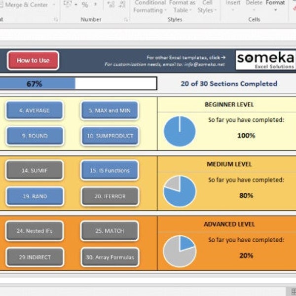 Excel Formulas Practice Exercises Template | Full Package | Practice Workbook - Learn by doing! | Training Spreadsheet