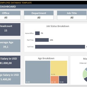 Employee Database Template | Excel Tool for Business | Excel Template ...