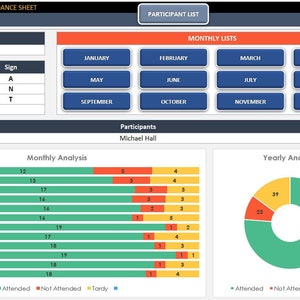Attendance Sheet | Printable Excel Template | Ready to Download | Daily Attendance Tracker