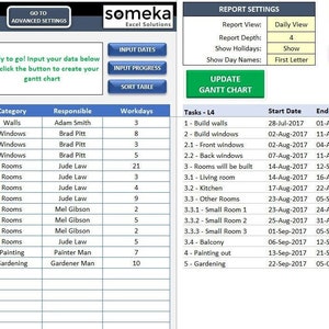 Excel Gantt Chart Template: Project Planner & Tracker