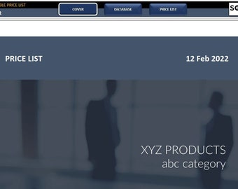 Price List Template in Excel | Ready to Download | Printable Spreadsheet | Pricing | Business Price List