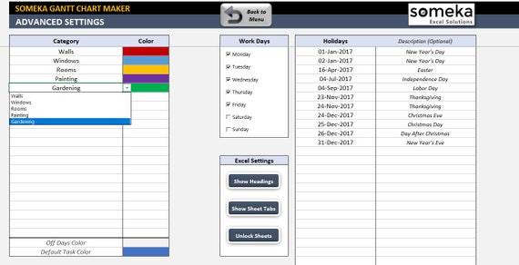 Gantt Chart Maker Excel