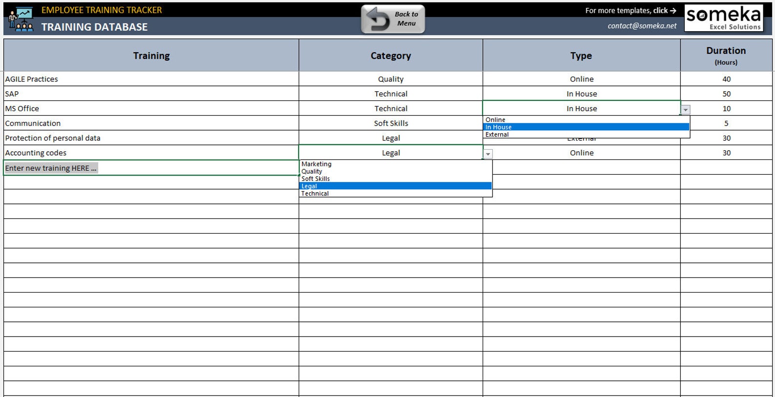 Employee Training Template | Training Tracker | Employee Training ...