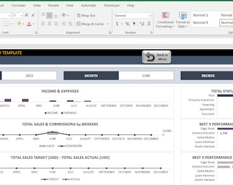 Real Estate Agency Excel Template | Track your Brokers and Properties |  Client Database Excel Template
