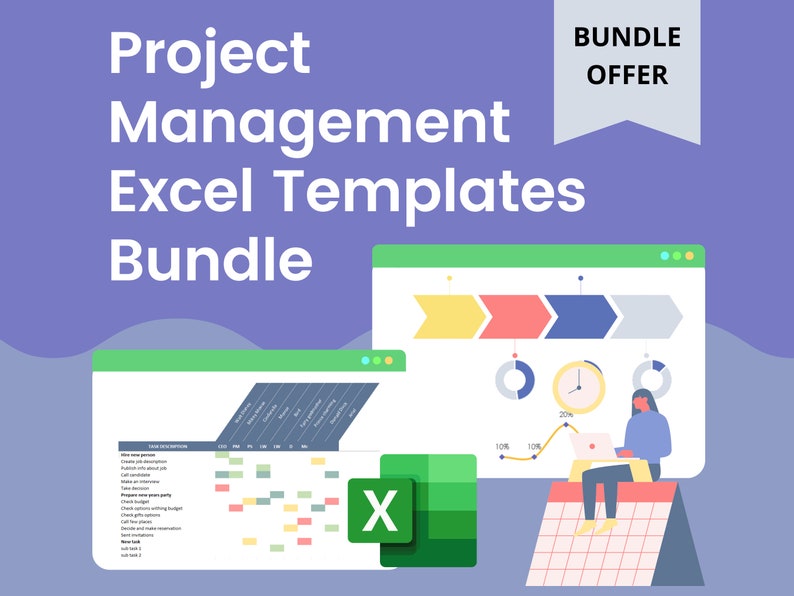 Project Management Excel Templates Bundle | KPI Dashboard, Gantt Chart ...