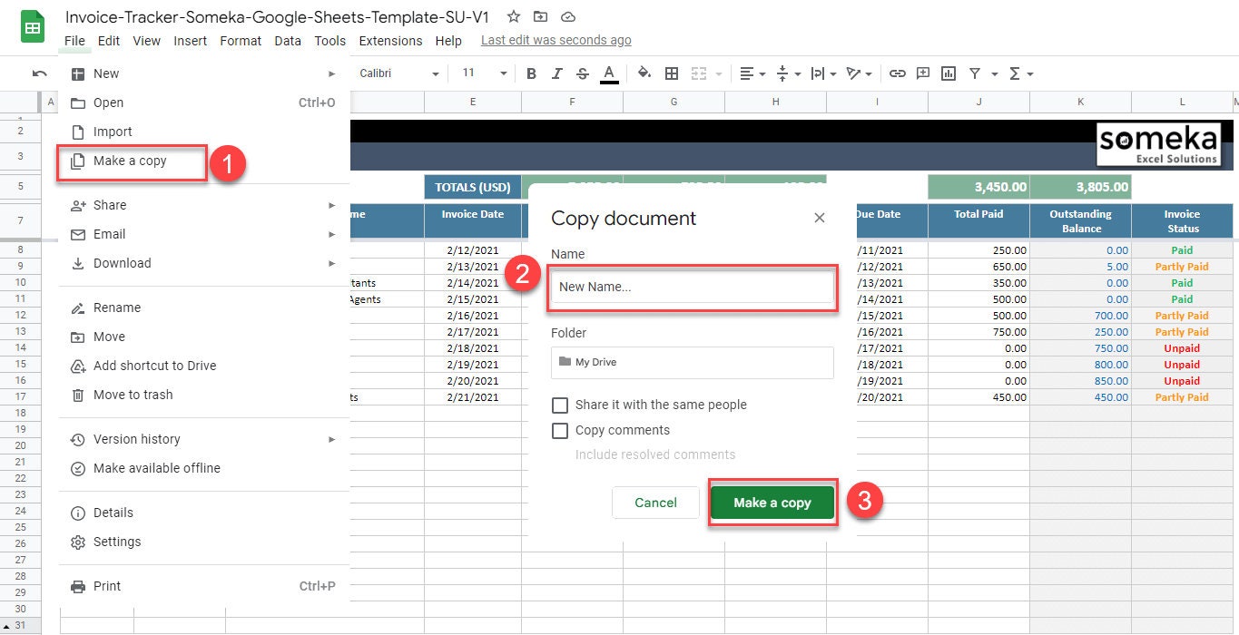 Invoice Tracker | Google Sheets Template | Invoice Spreadsheet | Keep ...